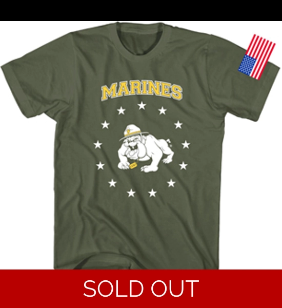 U.S. Marines - Green Bulldog T-Shirt